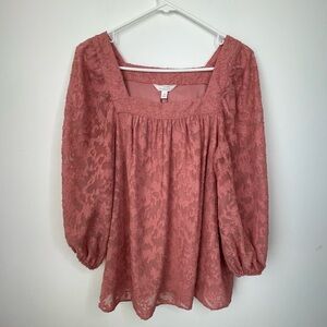 LC Lauren Conrad Dusty Rose Lace Blouse size medium